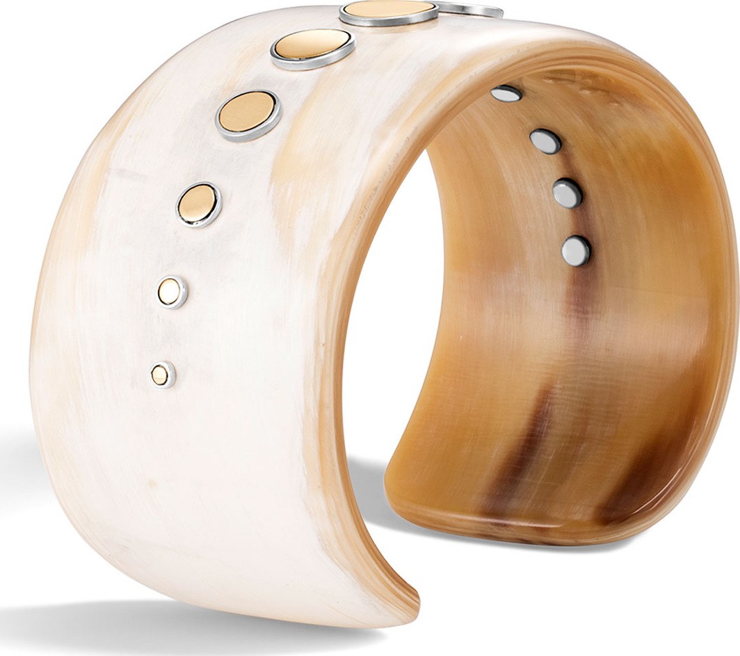 John Hardy Buffalo Horn Cuff w/ 18k Dots
