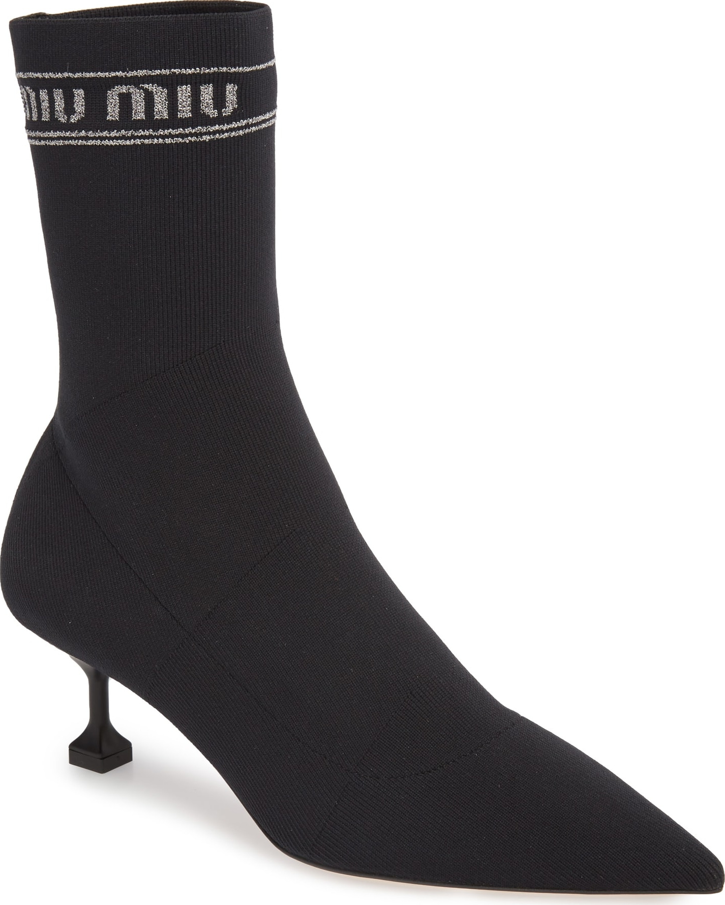 Miu Miu Logo Sock Bootie