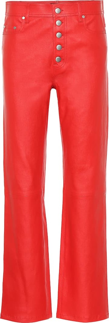 Joseph High-rise leather bootcut pants