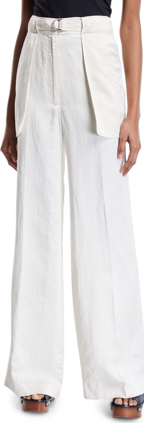 Partow Cameron Wide-Leg Belted Pants
