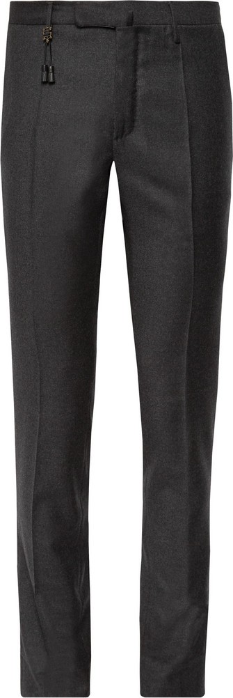 Incotex Charcoal Slim-Fit Brushed-Wool Trousers
