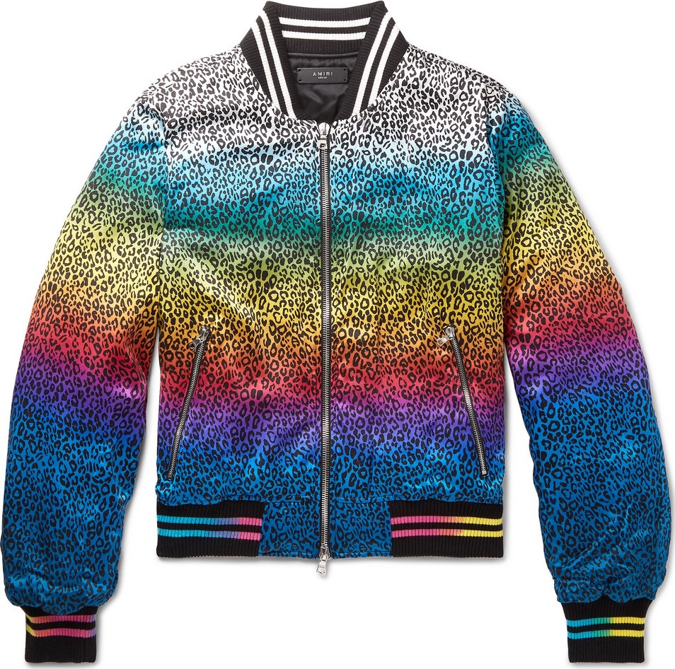 Amiri Printed Silk-Satin Bomber Jacket