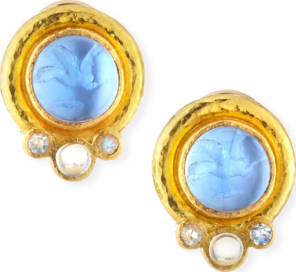 Elizabeth Locke Tiny Griffin 19k Venetian Glass Stud Earrings