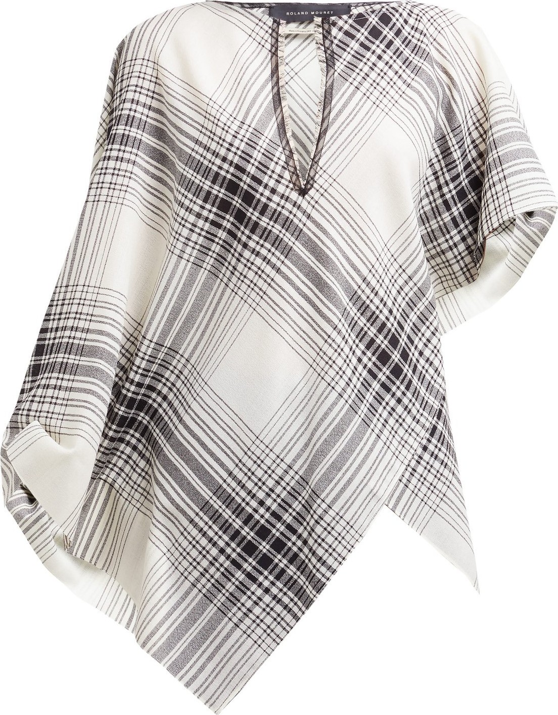 Roland Mouret Durning check wool-crepe top