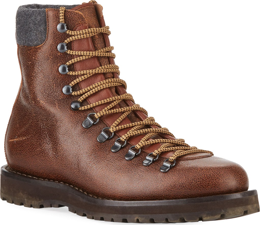 Brunello Cucinelli Men's Calf Leather Hiker Boot