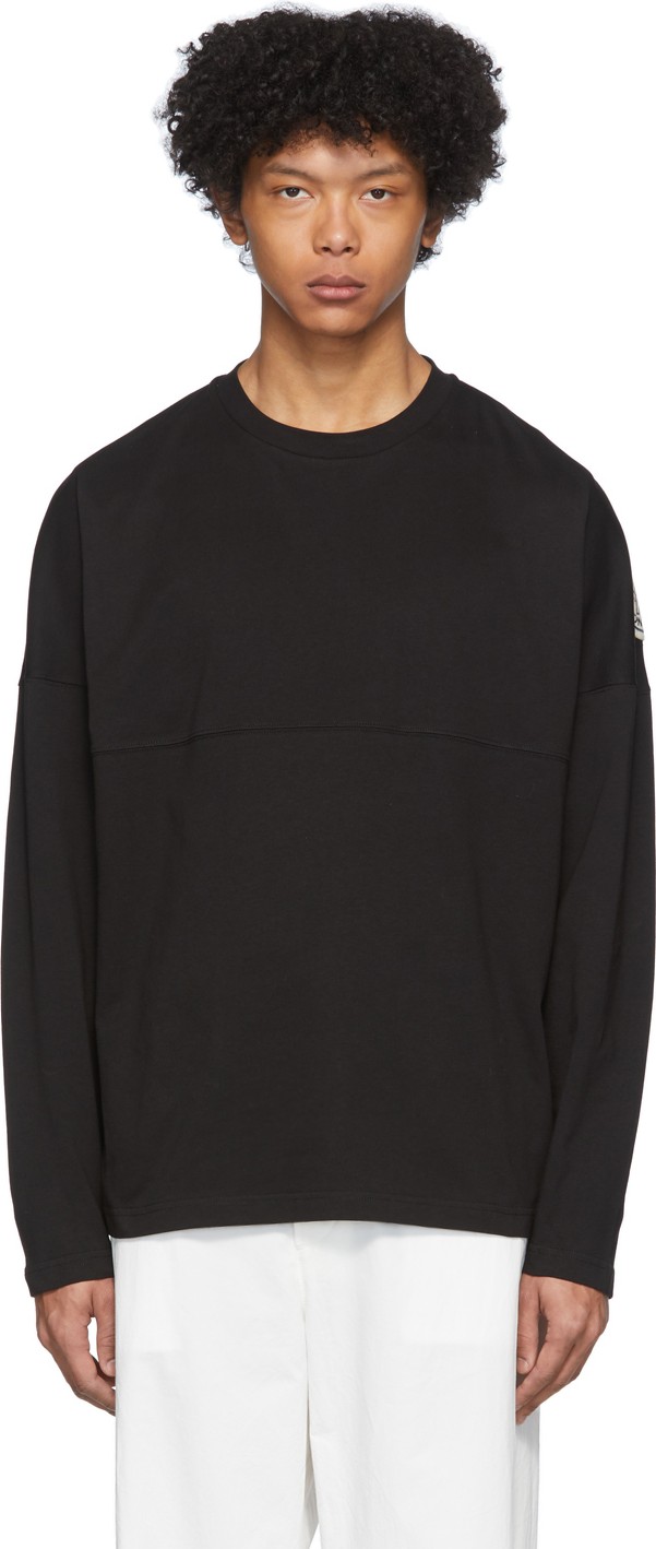 Moncler Genius 2 Moncler 1952 Black Logo Patch Long Sleeve T-Shirt
