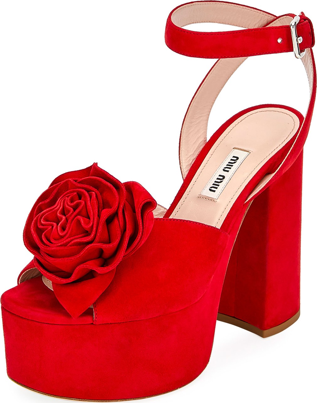 Miu Miu High Platform Suede Sandals