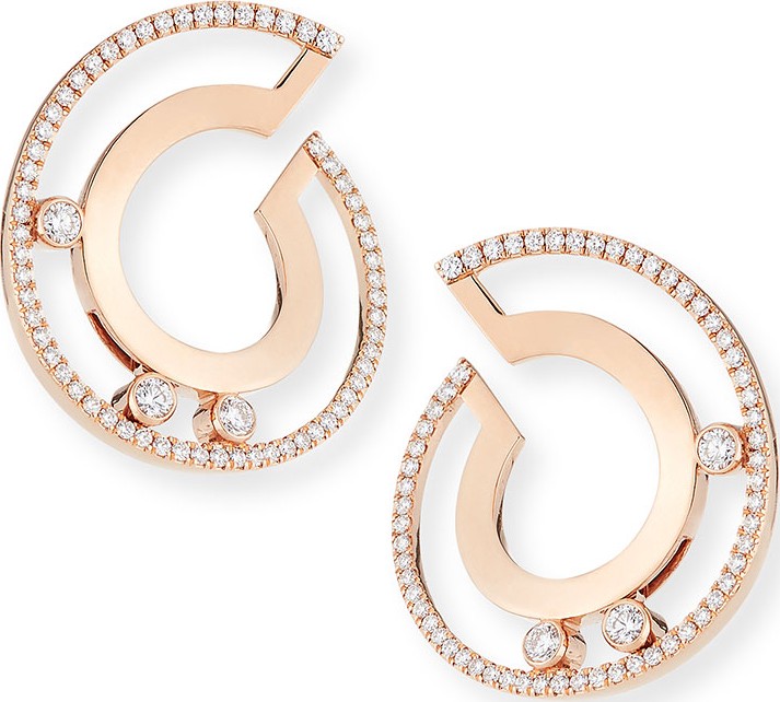 Messika 18k Move Roman Small Diamond Hoop Earrings