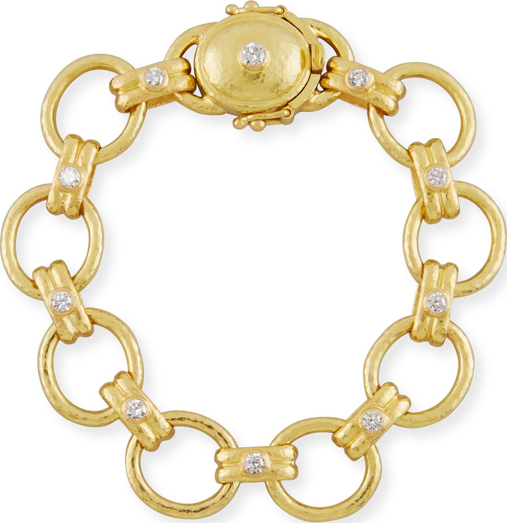 Elizabeth Locke Rimini 19k Diamond Link Bracelet