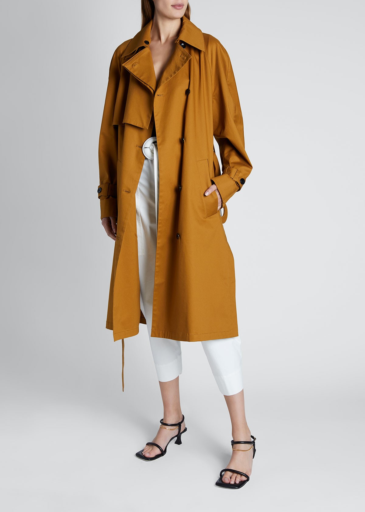 Proenza Schouler White Label Belted Cotton Trench Coat