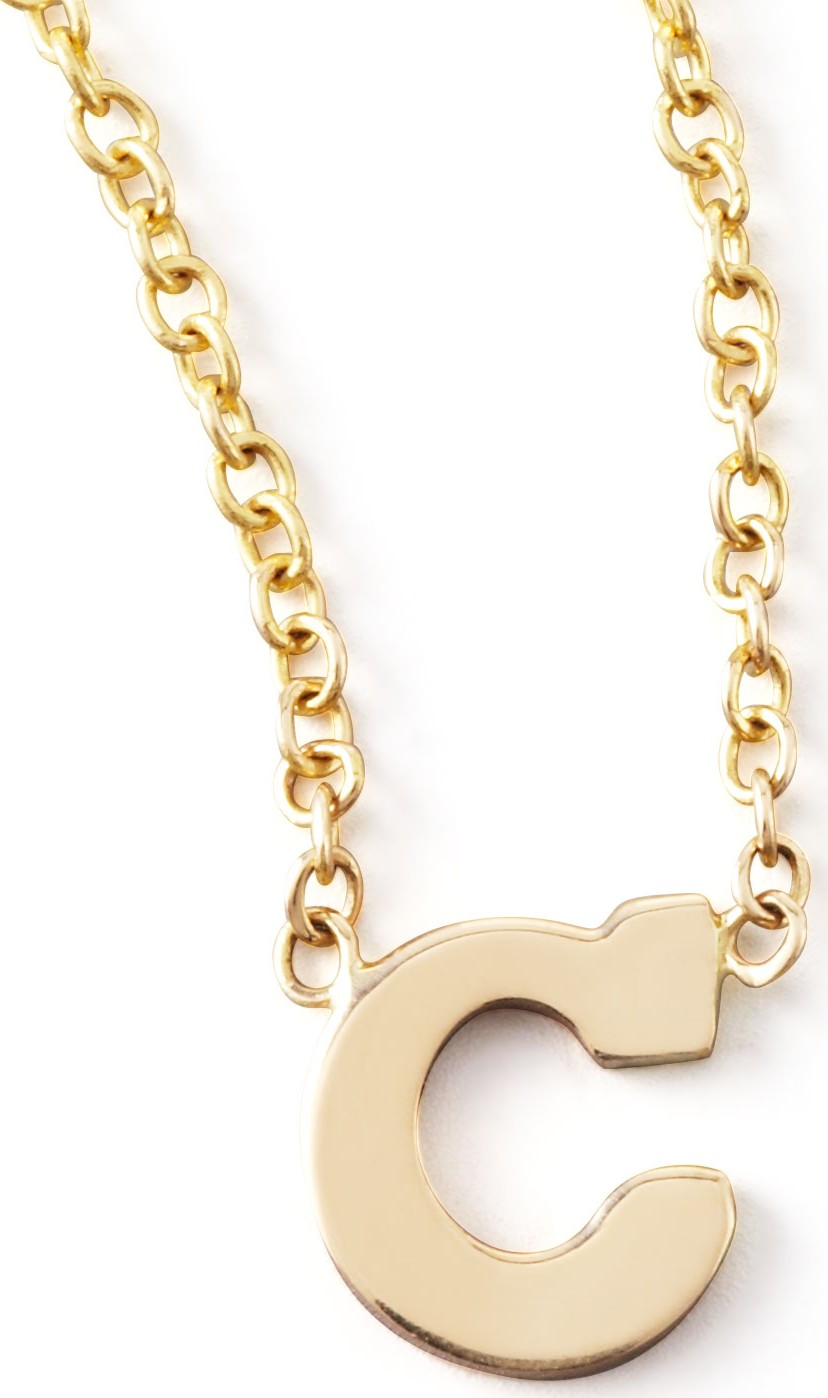 Zoe Chicco Gold Block Initial Necklace