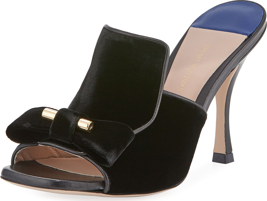 Stuart Weitzman Kiki Velvet Mule Sandals