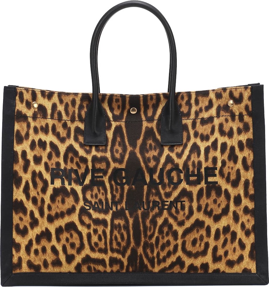Saint Laurent Noé leopard-print canvas shopper