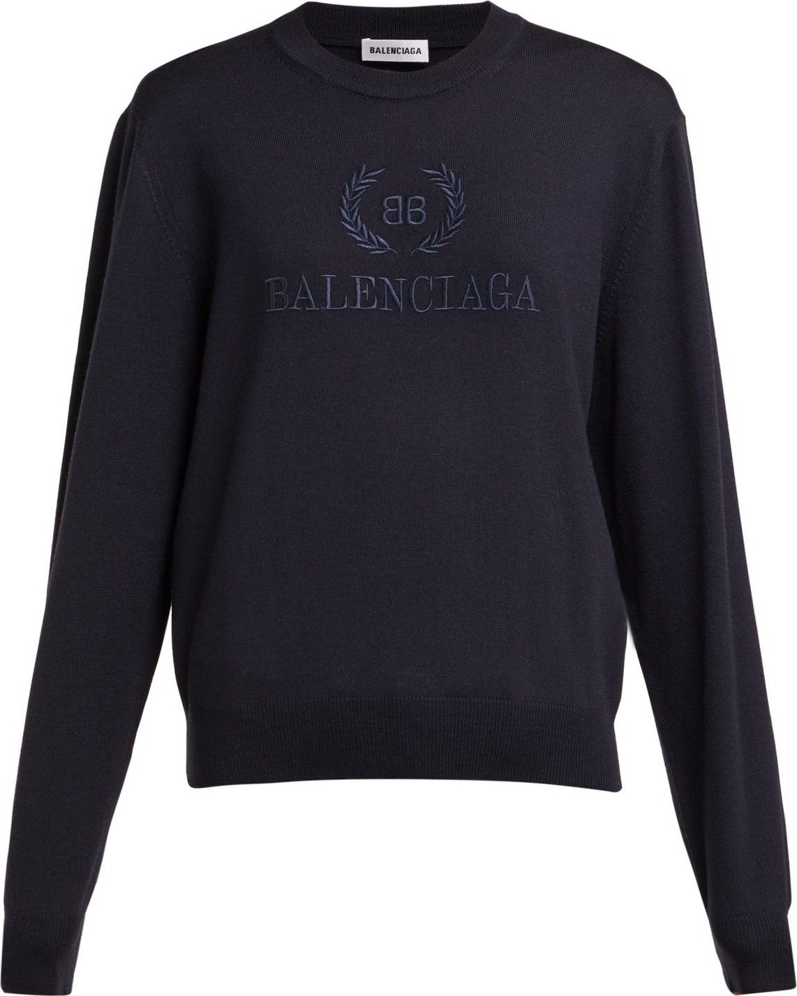 Balenciaga Logo-embroidered wool sweater