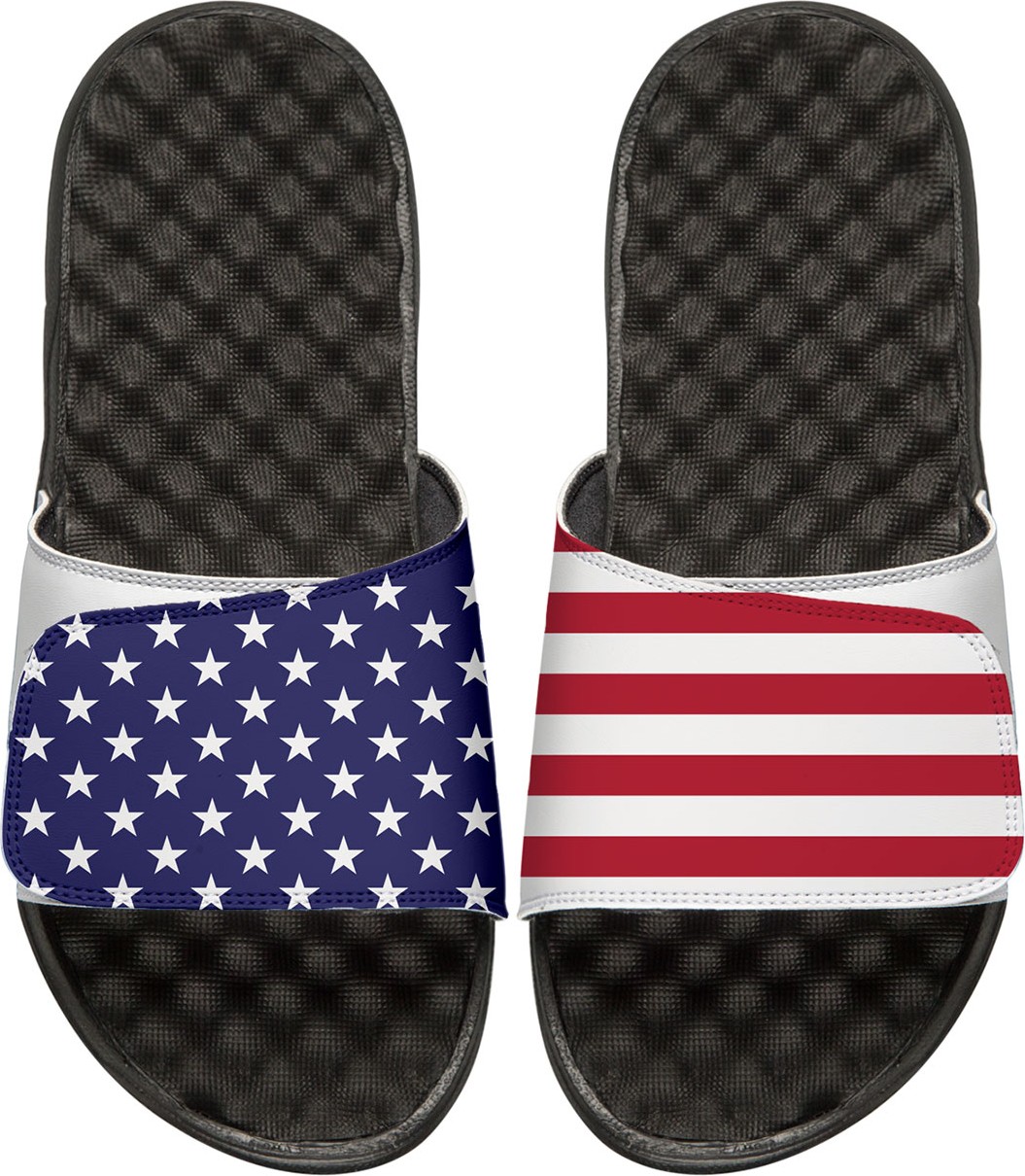 ISlide Men's American Flag Slide Sandals, White