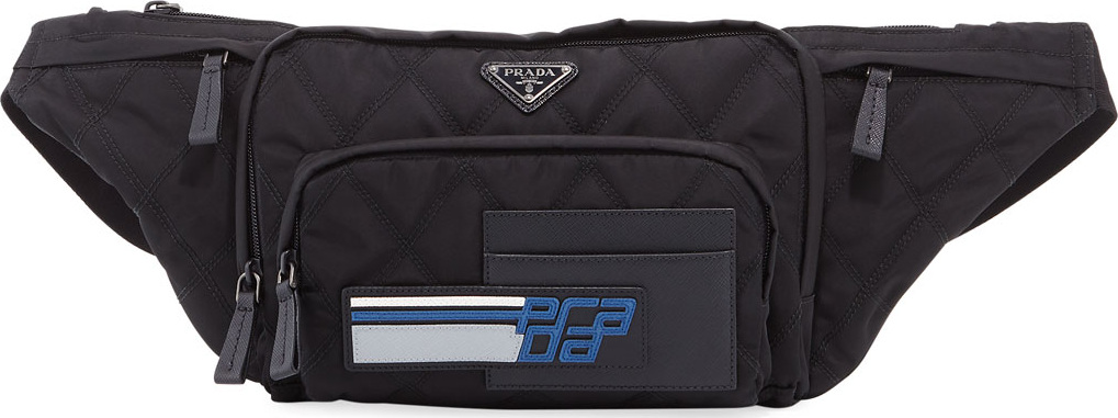Prada Men's Tessuto Impunturato Fanny Pack Bag