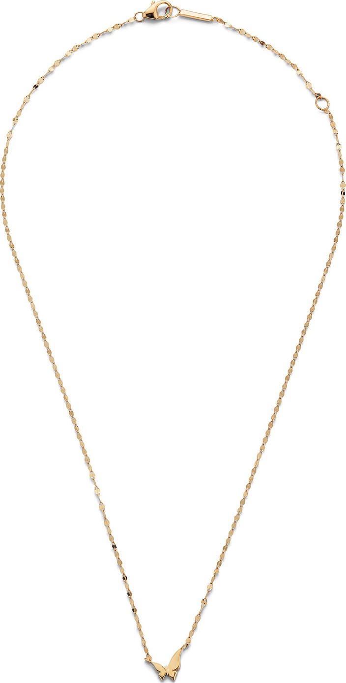 LANA JEWELRY 14k Gold Tiny Butterfly Pendant Necklace