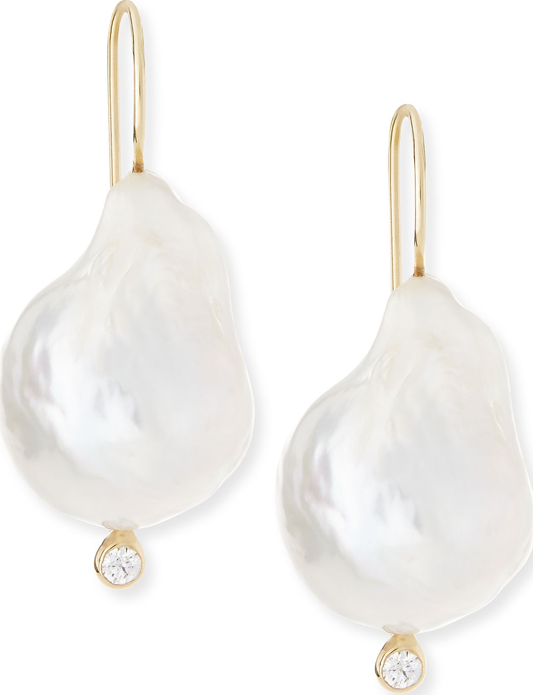 Mizuki 14k Gold Pearl & Diamonds Earrings