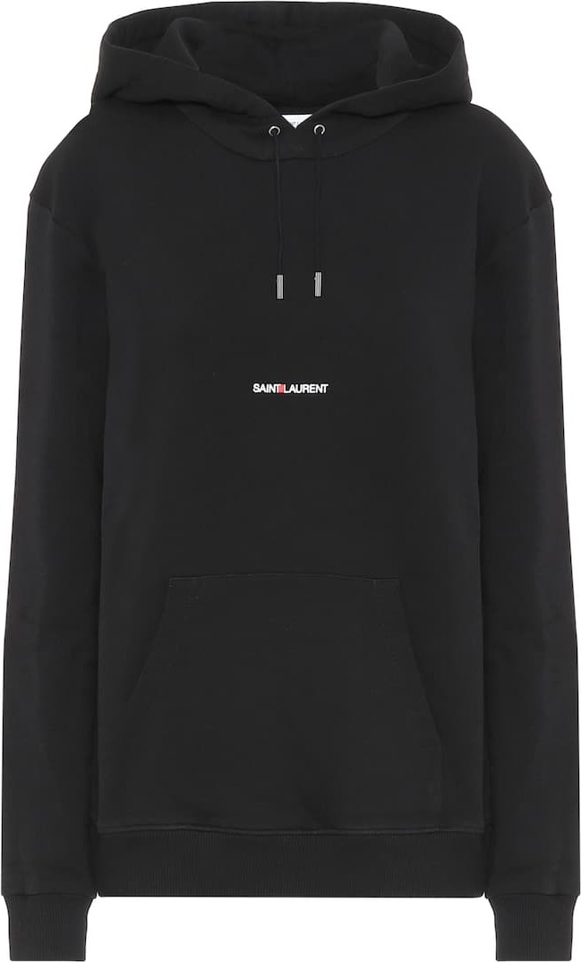 Saint Laurent Logo cotton-jersey hoodie