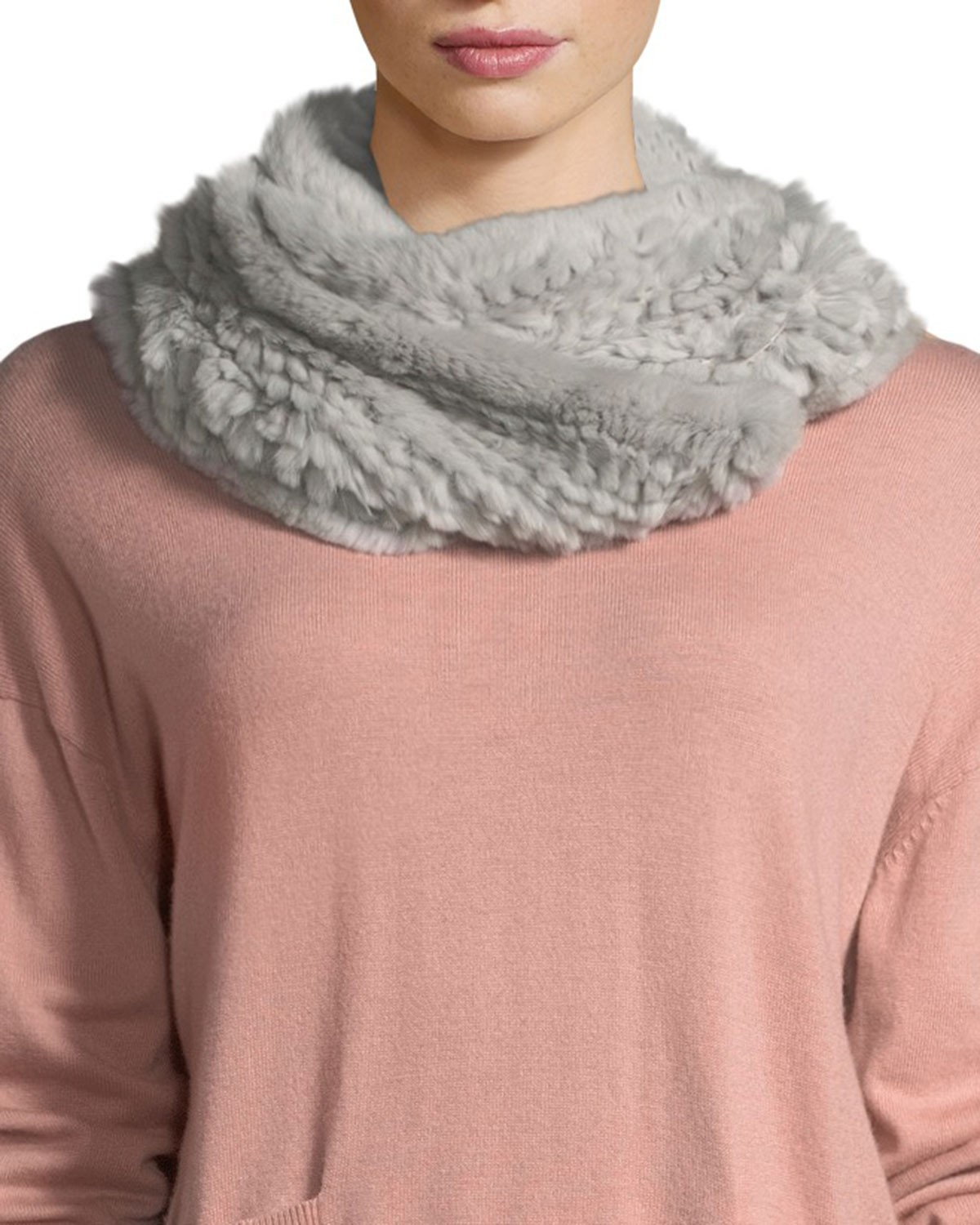Jocelyn Rabbit Fur Infinity Scarf