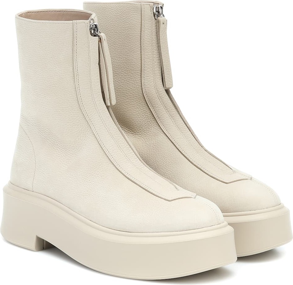 THE ROW Zipped 1 leather ankle boots