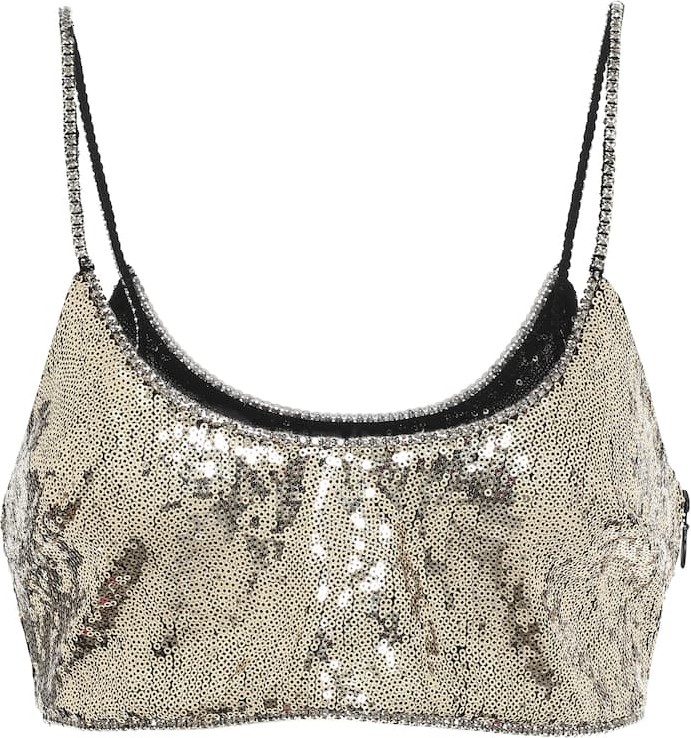 Dundas Sequined crop top