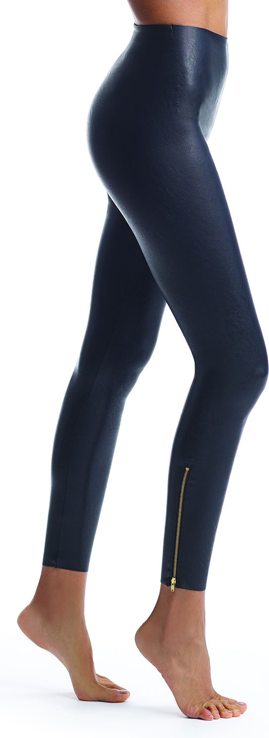 Commando Faux-Leather Zip-Cuff Leggings