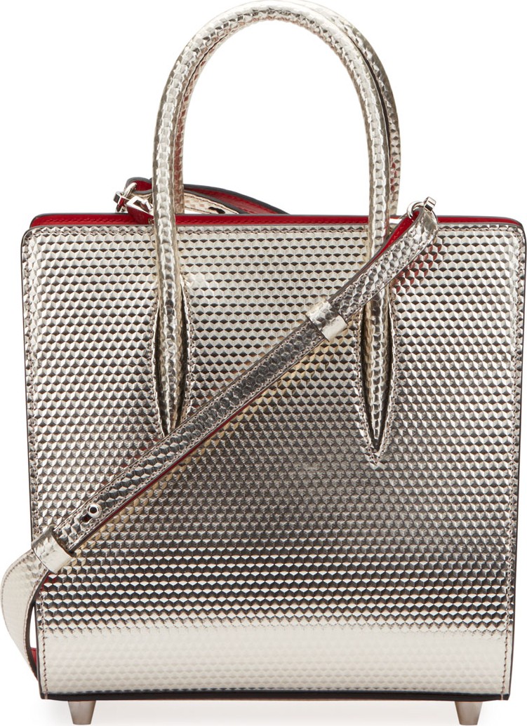 Christian Louboutin Paloma Small Cubiste Metallic Leather Tote Bag