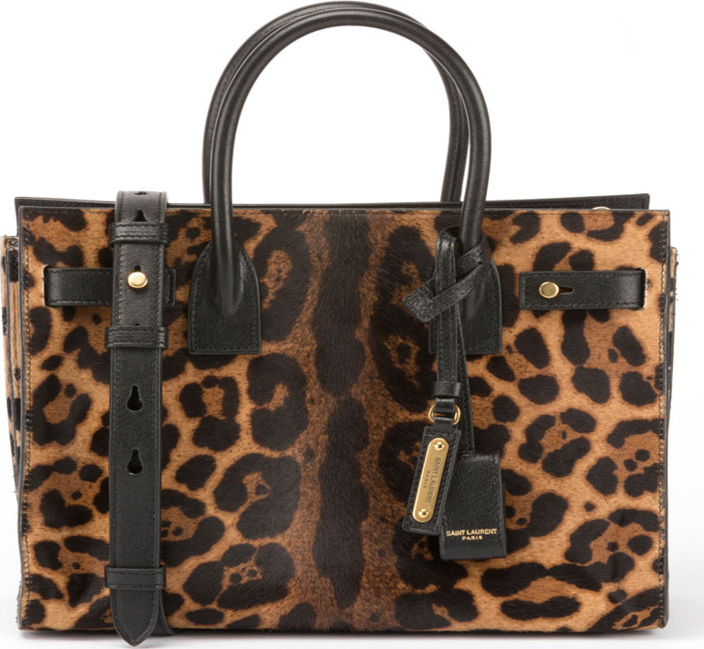 Saint Laurent Sac de Jour Baby Supple Leopard Satchel Bag