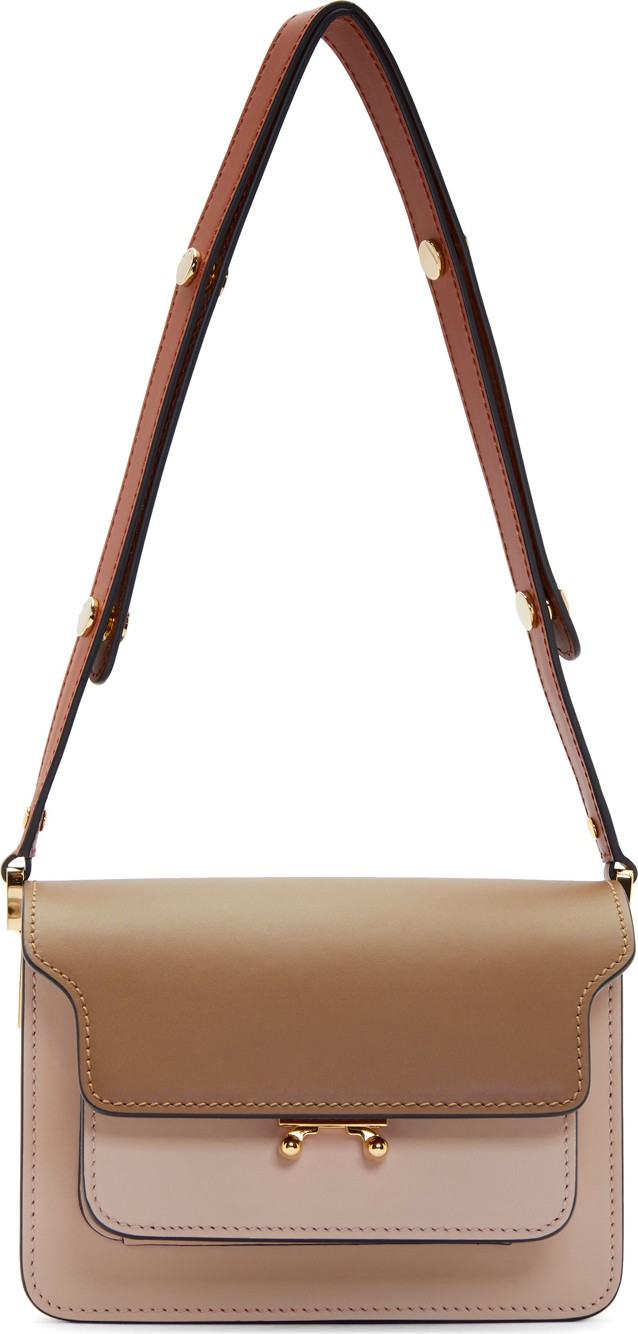 Marni Brown & Pink Mini Trunk Bag