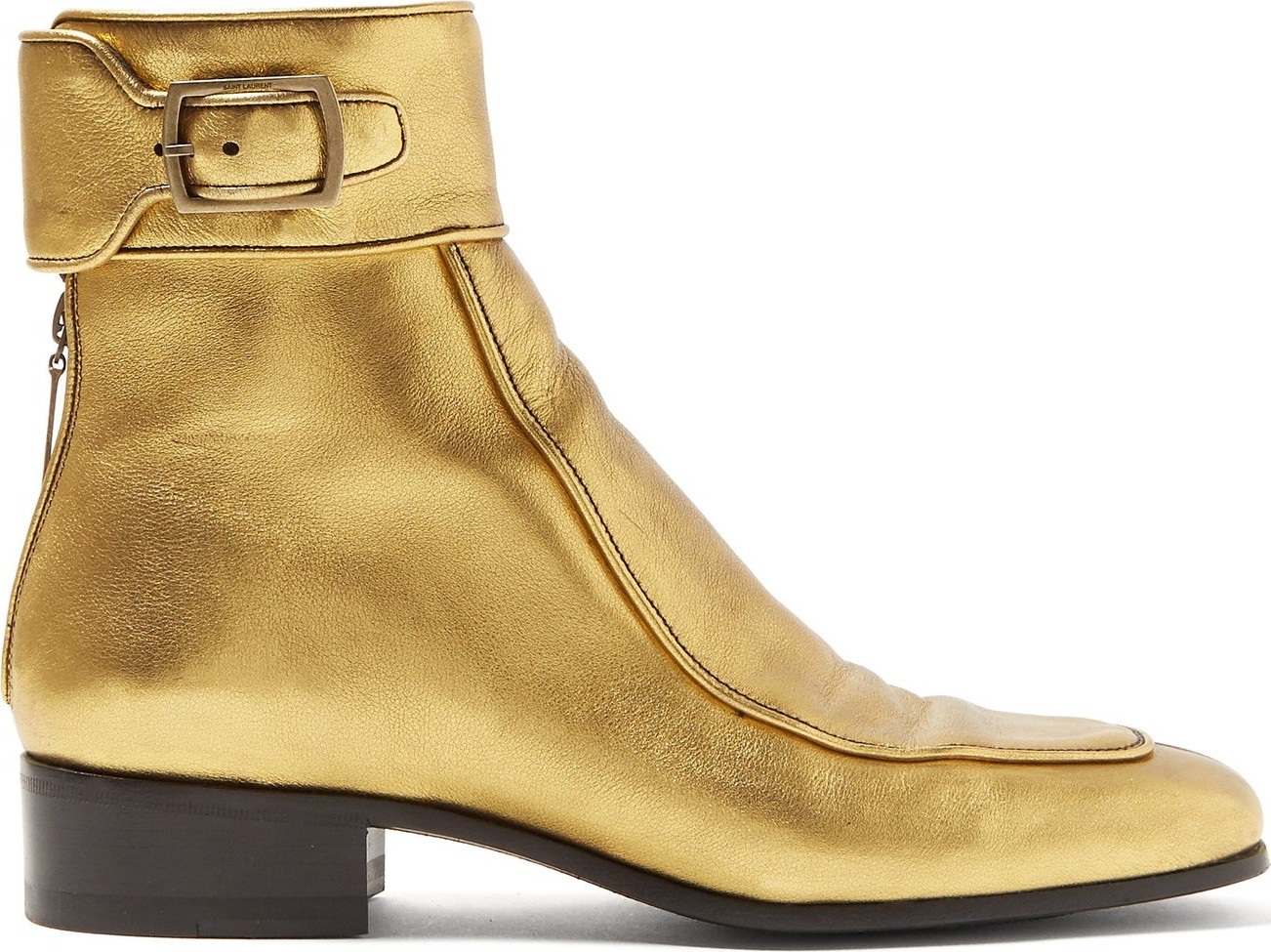 Saint Laurent Miles metallic leather ankle boots