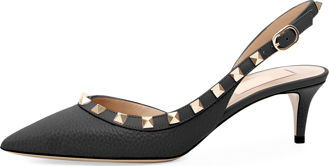 Valentino Rockstud  Half-d'Orsay Slingback Pump