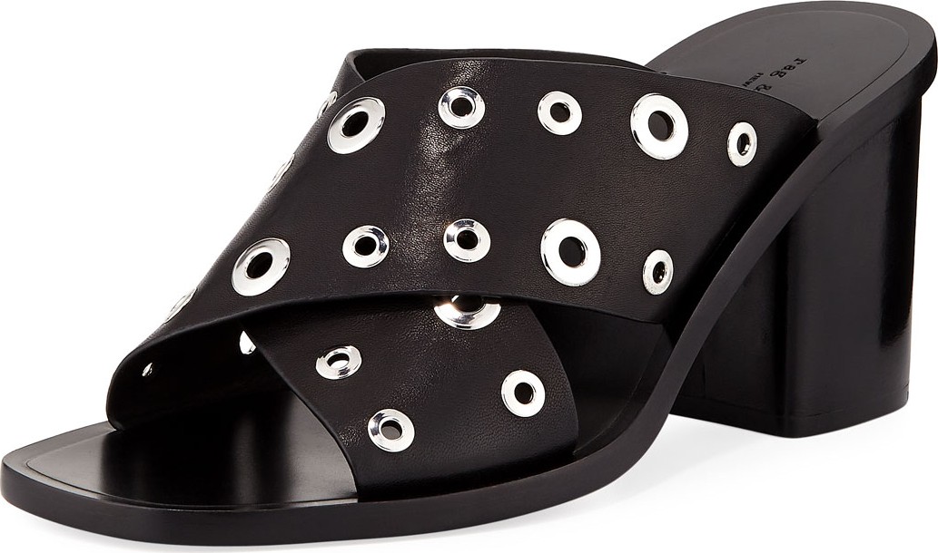 Rag & Bone Paige Crisscross Slide Sandals, Black