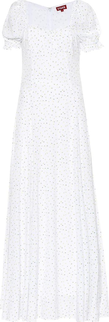 Staud Pelicano flocked crêpe dress