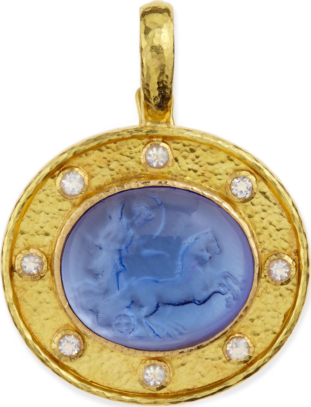 Elizabeth Locke Cerulean Goddess Chariot Pendant