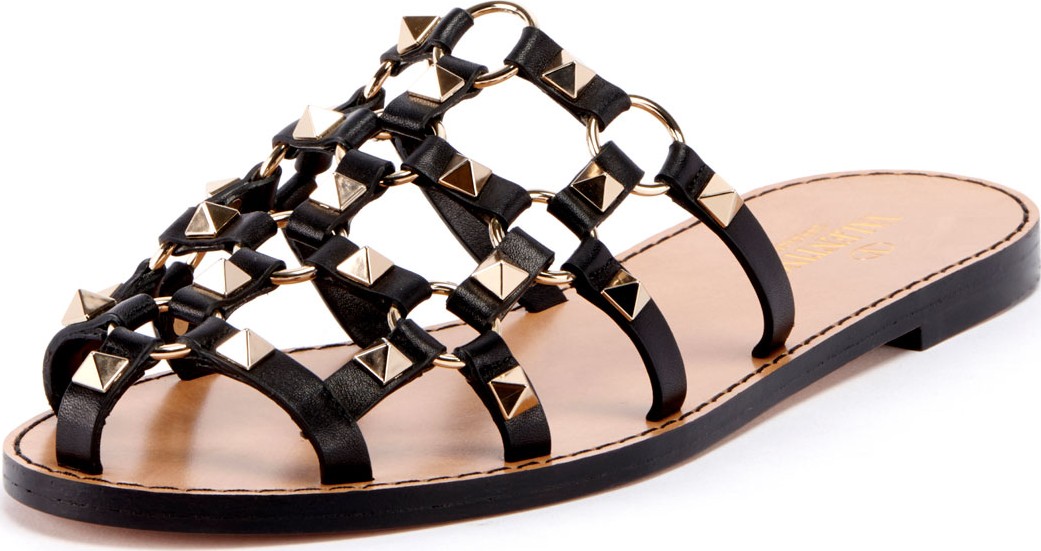 Valentino Rockstud Caged Flat Mules