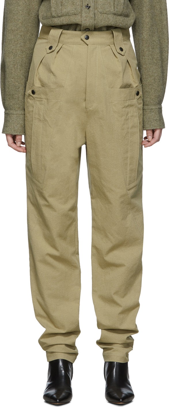 Isabel Marant Tan Tapered Yerris Trousers