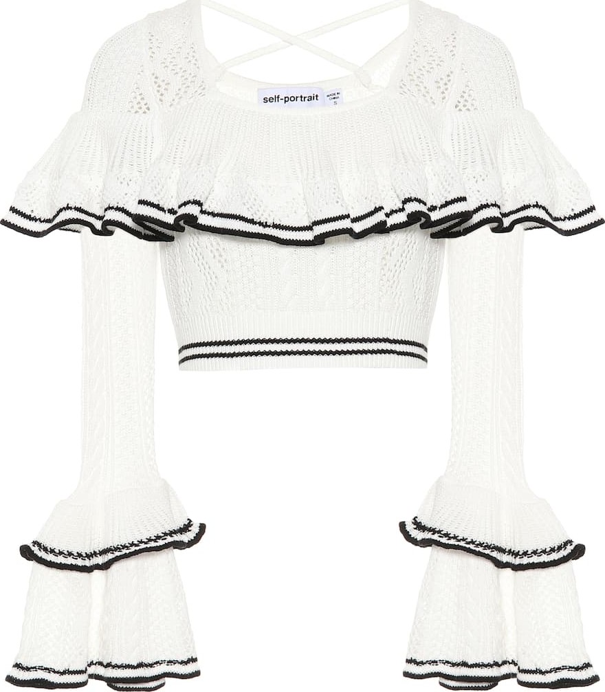 Self Portrait Knitted cotton top