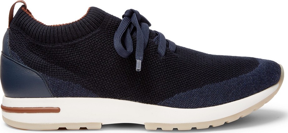 Loro Piana 360 Flexy Walk Leather-Trimmed Knitted Wool Sneakers
