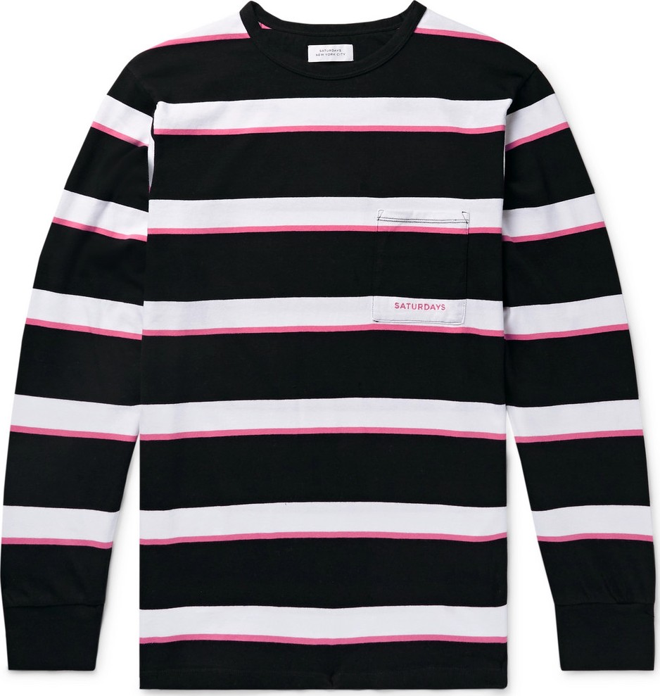 SATURDAYS NYC Striped Cotton-Jersey T-Shirt