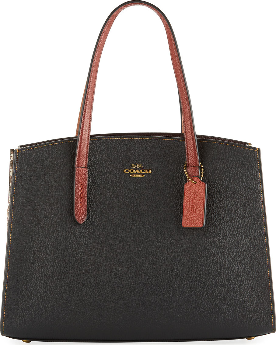 COACH 1941 Charlie Colorblock Exotic Carryall Tote Bag