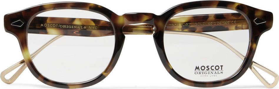 Moscot Lemtosh Round-Frame Tortoiseshell Acetate and Gold-Tone Optical Glasses