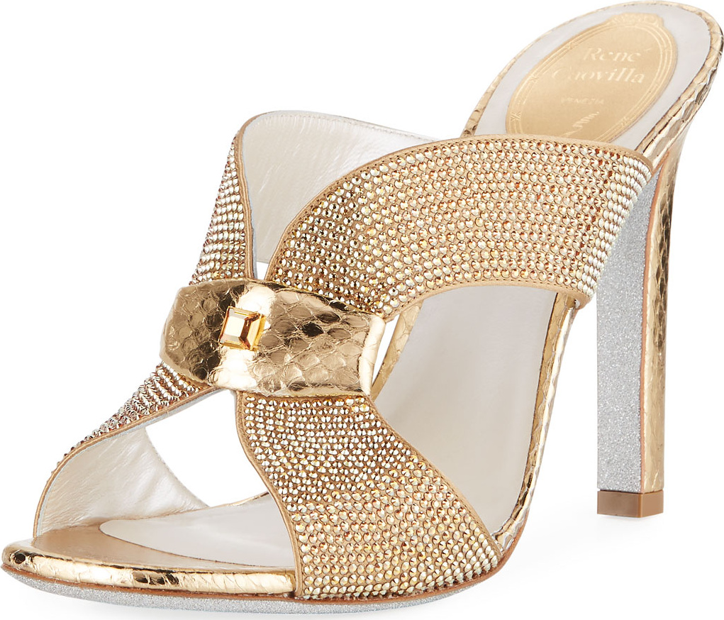 Rene Caovilla Embellished Crystal Slide Sandal