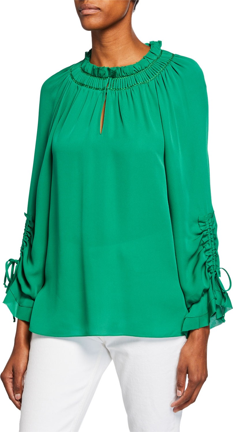 KOBI HALPERIN Ramone Long-Sleeve Silk Blouse KOBI HALPERIN Ramone Long-Sleeve Silk Blouse