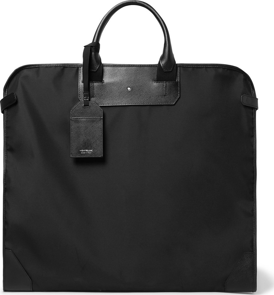 Montblanc Sartorial Cross-Grain Leather-Trimmed Shell Garment Bag