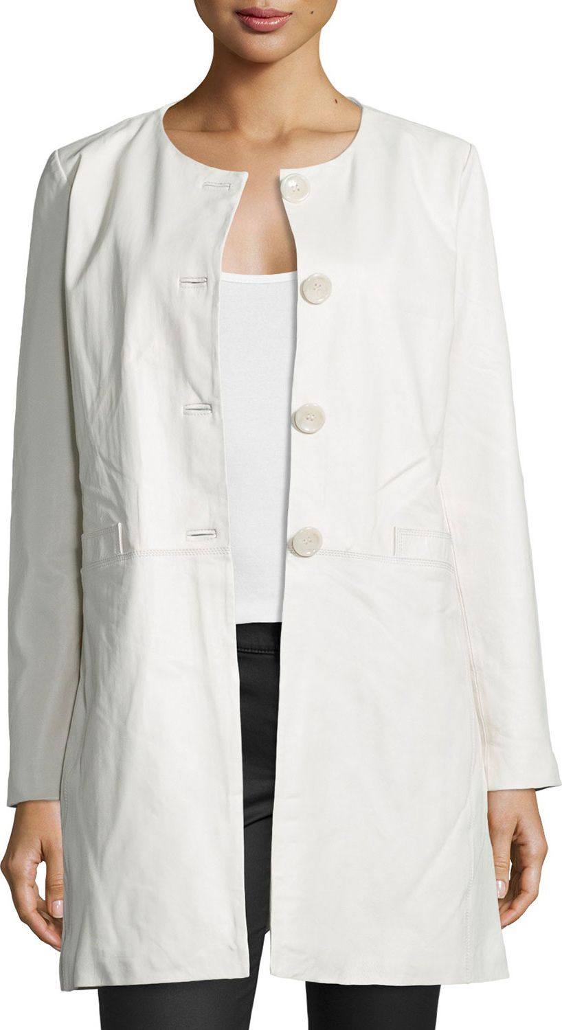 Neiman Marcus Basic Long Leather Topper