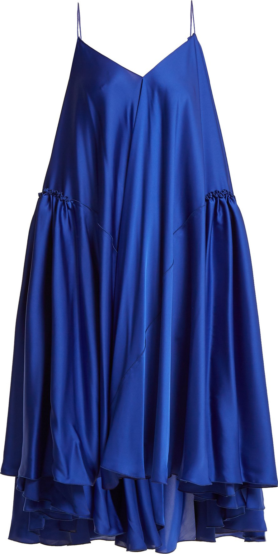 Maison Rabih Kayrouz Gathered-panel charmeuse dress