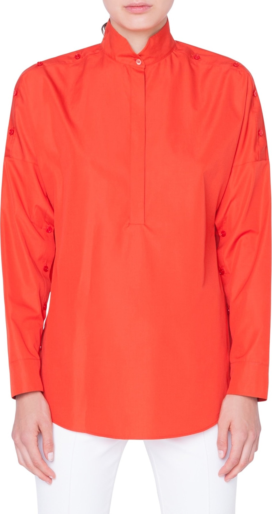 Akris Punto Button Sleeve Tunic Top