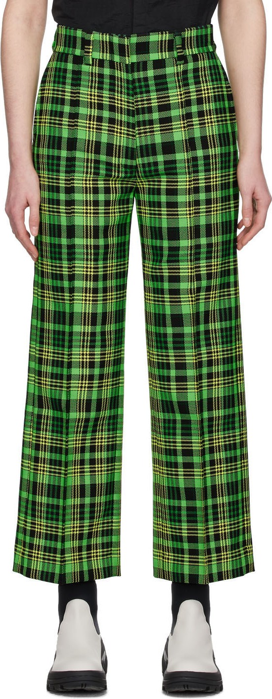 S.R. STUDIO. LA. CA. Green Check Suit Trousers