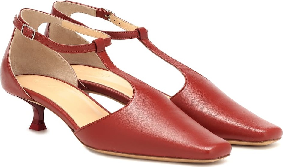 By Far Bella T-bar leather pumps